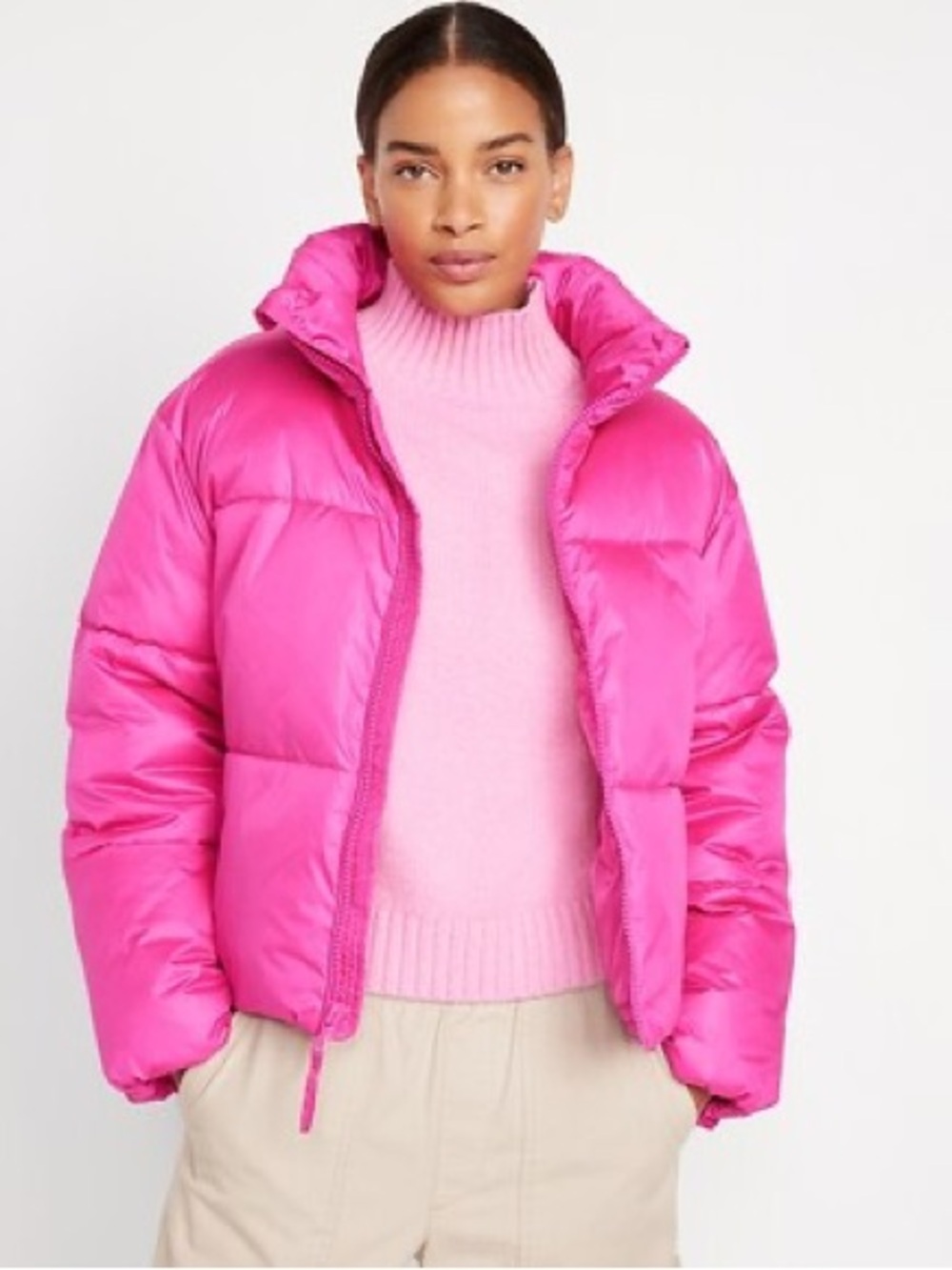 NWT Old Navy Bright Pink Quilted Puffer Jacket